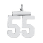 Sterling/Silver Rhodium-plated Polished Number 55 Charm