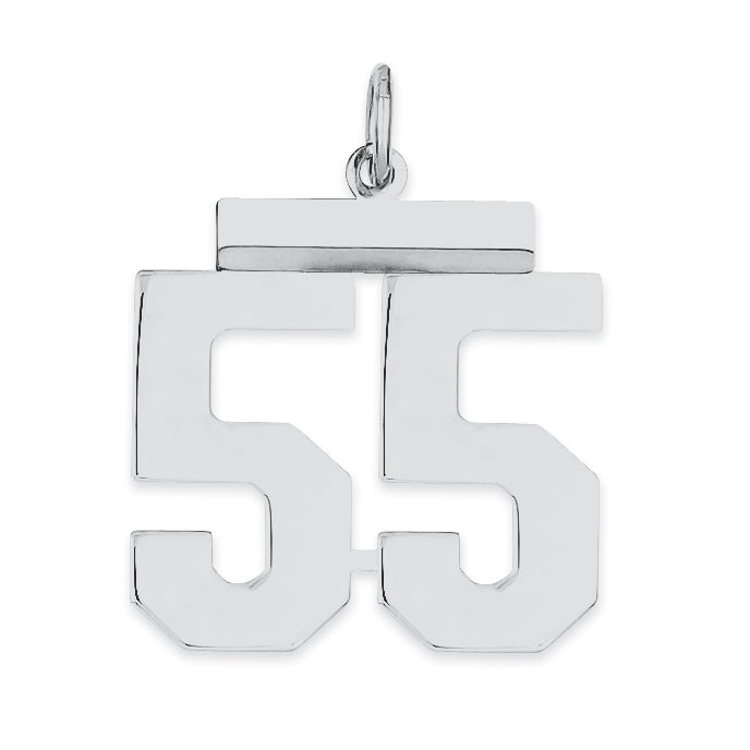 Sterling/Silver Rhodium-plated Polished Number 55 Charm