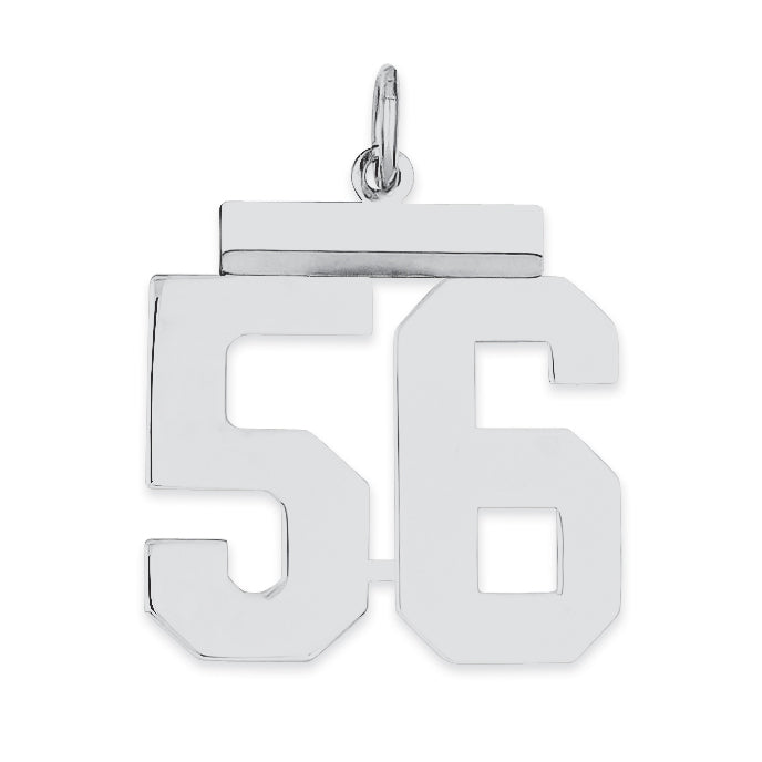 Sterling/Silver Rhodium-plated Polished Number 56 Charm