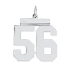 Sterling/Silver Rhodium-plated Polished Number 56 Charm