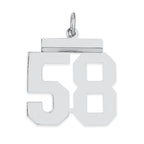 Sterling/Silver Rhodium-plated Polished Number 58 Charm