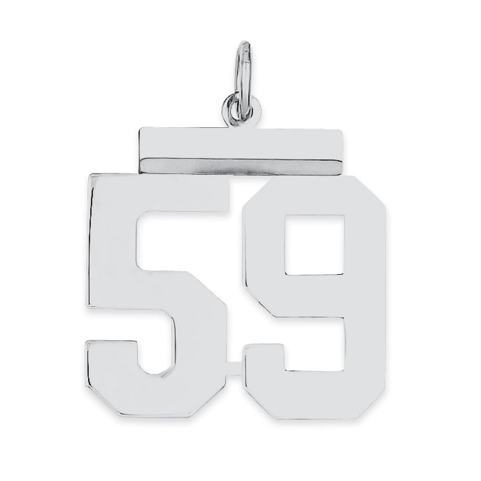 Sterling/Silver Rhodium-plated Polished Number 59 Charm