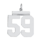 Sterling/Silver Rhodium-plated Polished Number 59 Charm