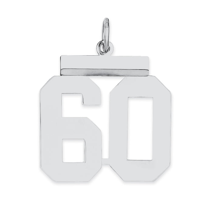 Sterling/Silver Rhodium-plated Polished Number 60 Charm Main image