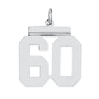Sterling/Silver Rhodium-plated Polished Number 60 Charm