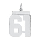 Sterling/Silver Rhodium-plated Polished Number 61 Charm