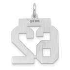 Sterling Silver Rhodium-plated Medium Polished Number 62 Charm