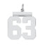 Sterling/Silver Rhodium-plated Polished Number 63 Charm