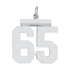 Sterling/Silver Rhodium-plated Polished Number 65 Charm