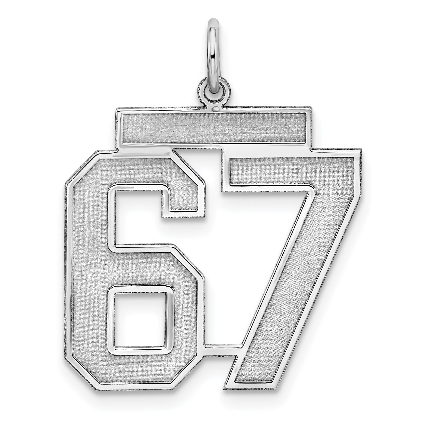 Sterling/Silver Rhodium-plated Polished Number 67 Charm Main image