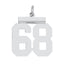 Sterling/Silver Rhodium-plated Polished Number 68 Charm