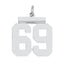 Sterling/Silver Rhodium-plated Polished Number 69 Charm