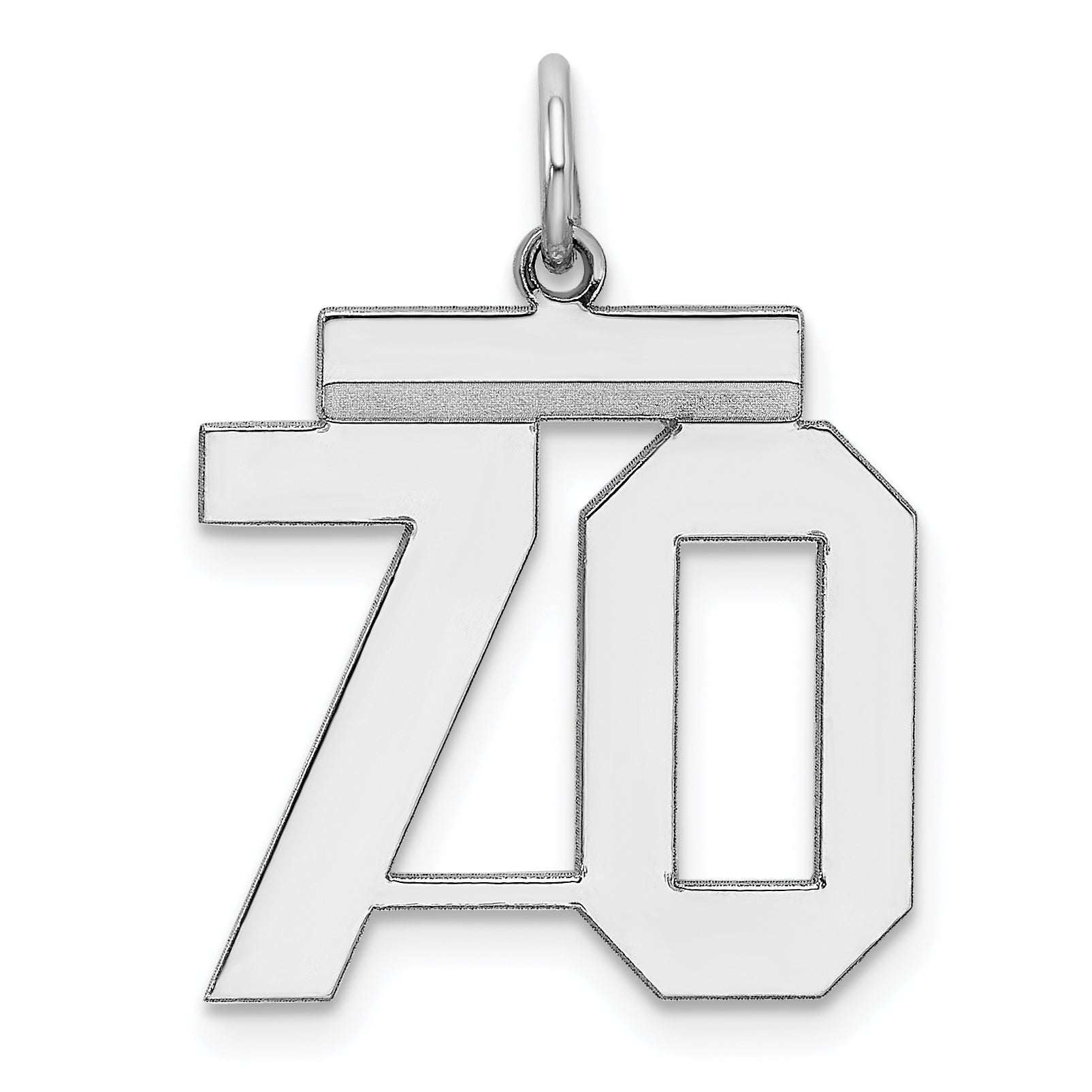 Sterling/Silver Rhodium-plated Polished Number 70 Charm Main image
