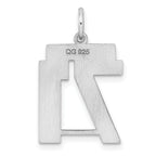 Sterling Silver Rhodium-plated Medium Polished Number 71 Charm