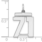 Sterling Silver Rhodium-plated Medium Polished Number 71 Charm
