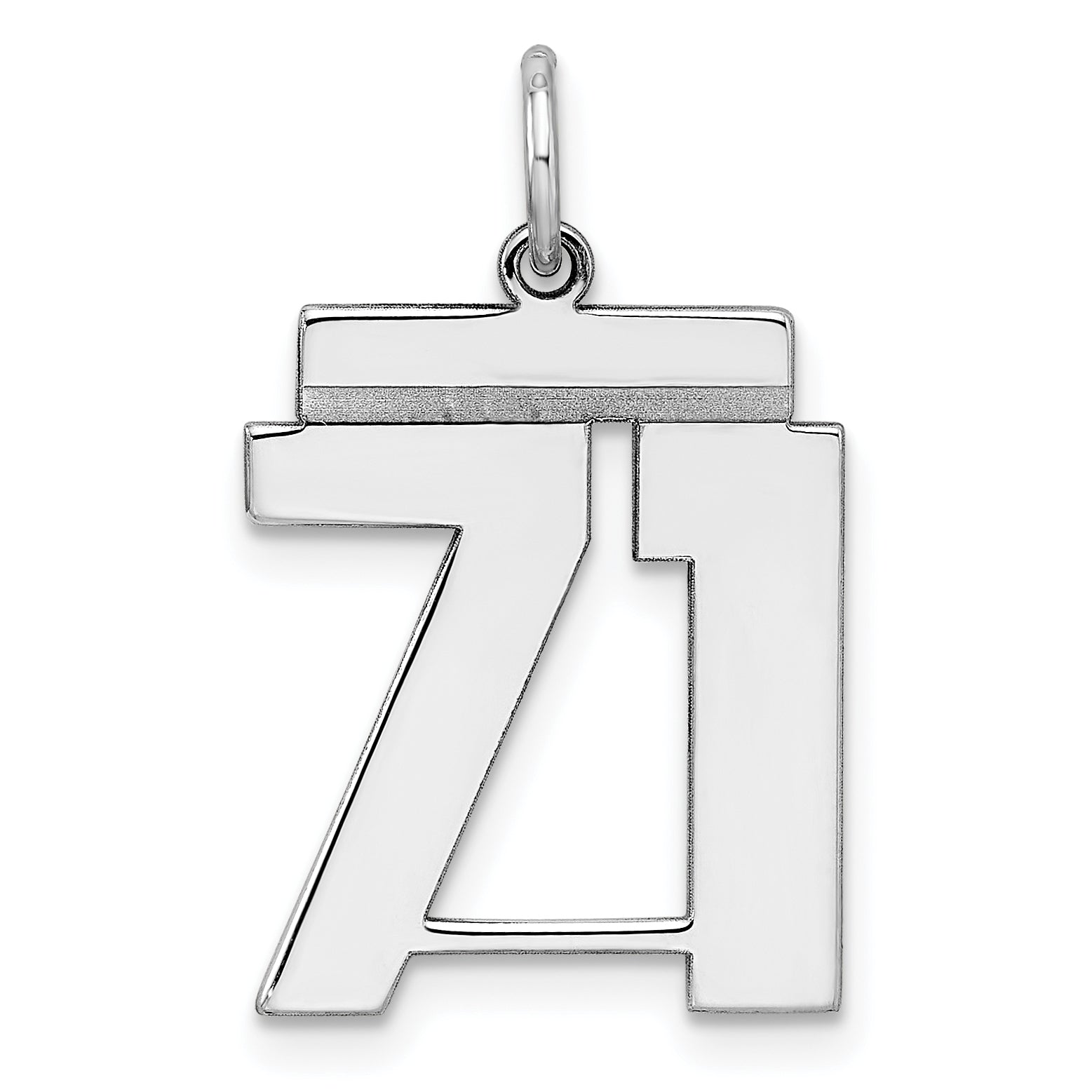 Sterling/Silver Rhodium-plated Polished Number 71 Charm Main image