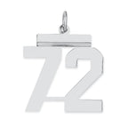 Sterling/Silver Rhodium-plated Polished Number 72 Charm