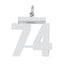 Sterling/Silver Rhodium-plated Polished Number 74 Charm