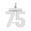 Sterling/Silver Rhodium-plated Polished Number 75 Charm
