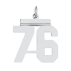 Sterling/Silver Rhodium-plated Polished Number 76 Charm