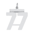 Sterling/Silver Rhodium-plated Polished Number 77 Charm