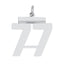 Sterling/Silver Rhodium-plated Polished Number 77 Charm