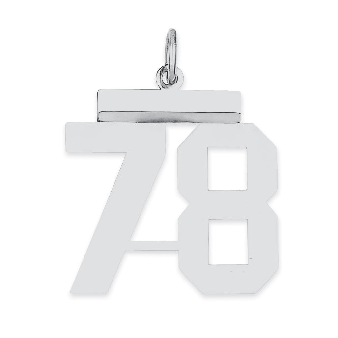 Sterling/Silver Rhodium-plated Polished Number 78 Charm Main image