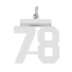 Sterling/Silver Rhodium-plated Polished Number 78 Charm