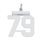 Sterling/Silver Rhodium-plated Polished Number 79 Charm