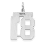 Sterling Silver Rhodium-plated Medium Polished Number 81 Charm