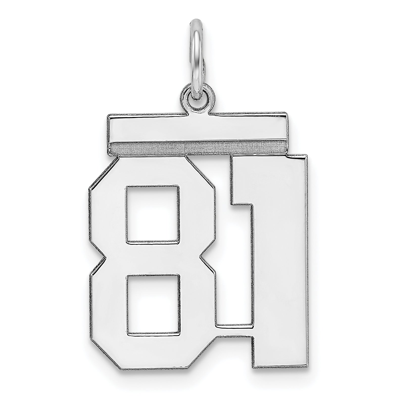 Sterling/Silver Rhodium-plated Polished Number 81 Charm Main image