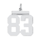 Sterling/Silver Rhodium-plated Polished Number 83 Charm
