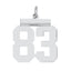 Sterling/Silver Rhodium-plated Polished Number 83 Charm