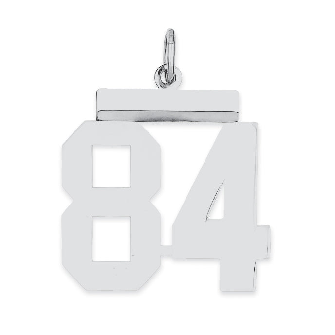 Sterling/Silver Rhodium-plated Polished Number 84 Charm
