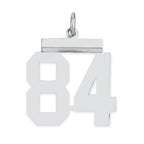 Sterling/Silver Rhodium-plated Polished Number 84 Charm