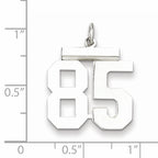 Sterling Silver Rhodium-plated Medium Polished Number 85 Charm
