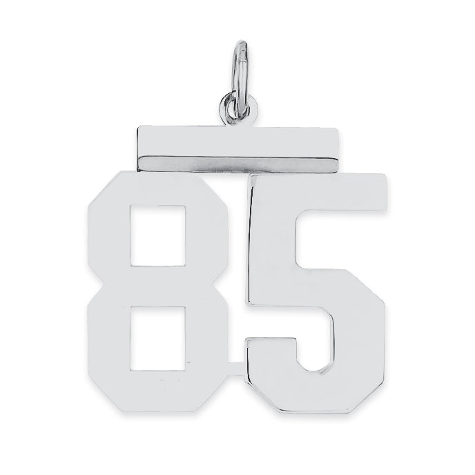 Sterling/Silver Rhodium-plated Polished Number 85 Charm