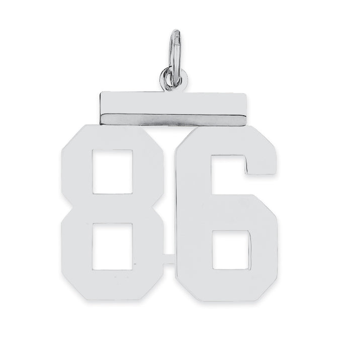 Sterling/Silver Rhodium-plated Polished Number 86 Charm