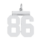 Sterling/Silver Rhodium-plated Polished Number 86 Charm
