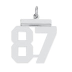 Sterling/Silver Rhodium-plated Polished Number 87 Charm