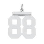 Sterling/Silver Rhodium-plated Polished Number 88 Charm