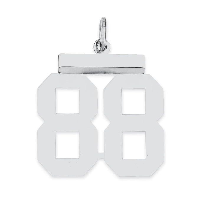 Sterling/Silver Rhodium-plated Polished Number 88 Charm