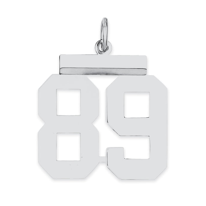 Sterling/Silver Rhodium-plated Polished Number 89 Charm