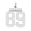 Sterling/Silver Rhodium-plated Polished Number 89 Charm
