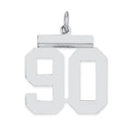 Sterling/Silver Rhodium-plated Polished Number 90 Charm