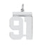 Sterling/Silver Rhodium-plated Polished Number 91 Charm