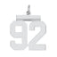 Sterling/Silver Rhodium-plated Polished Number 92 Charm
