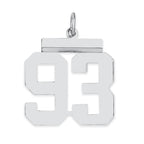 Sterling/Silver Rhodium-plated Polished Number 93 Charm