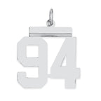 Sterling/Silver Rhodium-plated Polished Number 94 Charm