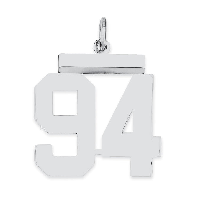 Sterling/Silver Rhodium-plated Polished Number 94 Charm